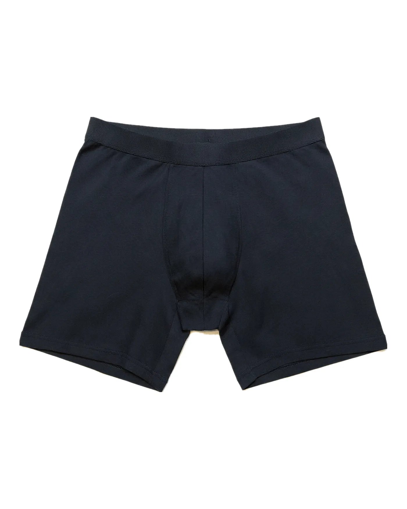 ātem boxer brief in black, front view, showing the anatomical pouch and clean waistband